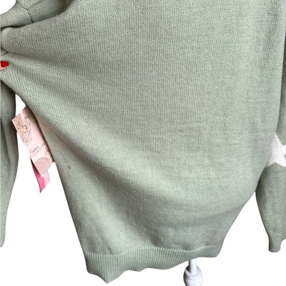 Emma's Expressions Light Green Stars Sweater Size L NWT - Picture 5 of 17